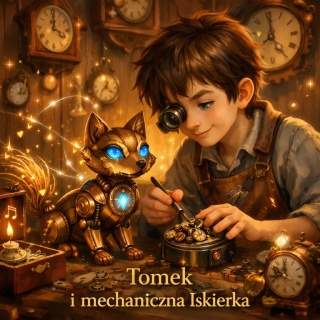 Tomek i mechaniczna Iskierka na czytnik